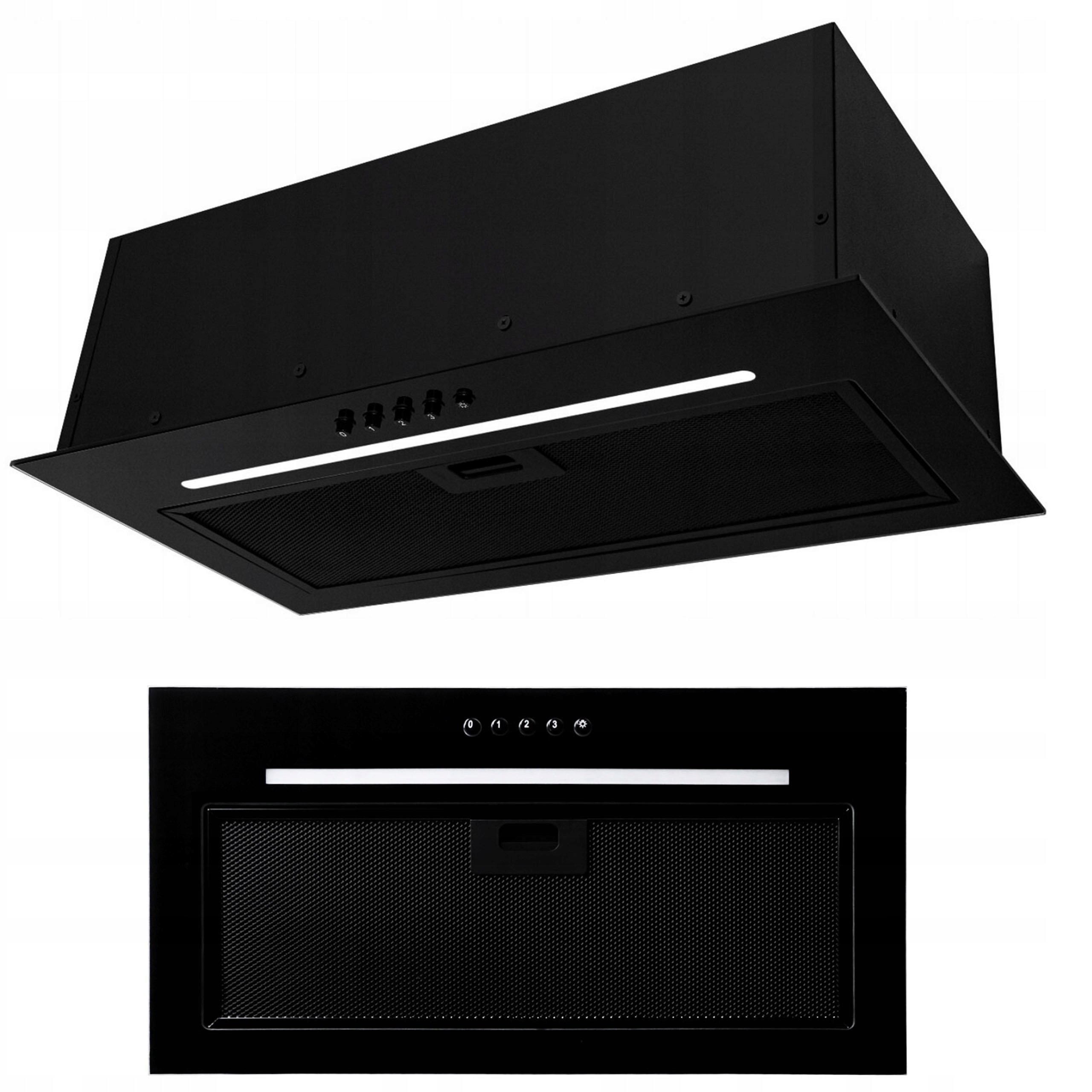 Okap do zabudowy Najmocniejszy czarny Led Pochłaniacz wyciąg 640m3