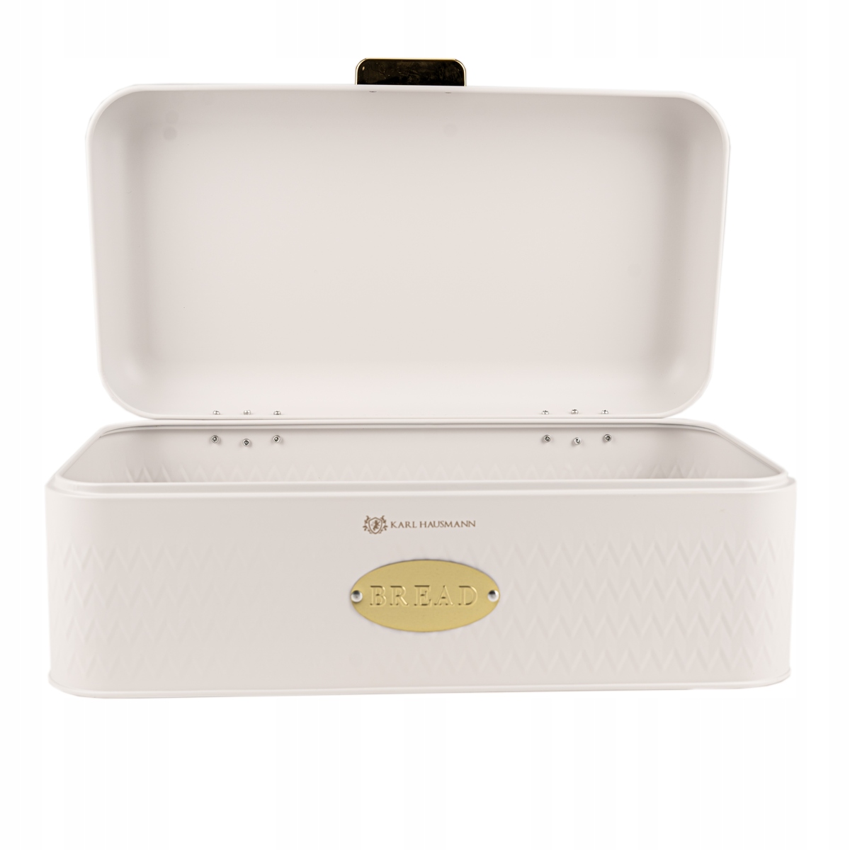 CHLEBAK BIAŁY POJEMNIK NA PIECZYWO BUŁKI CHLEB METALOWY ZAMYKANA POKRYWA