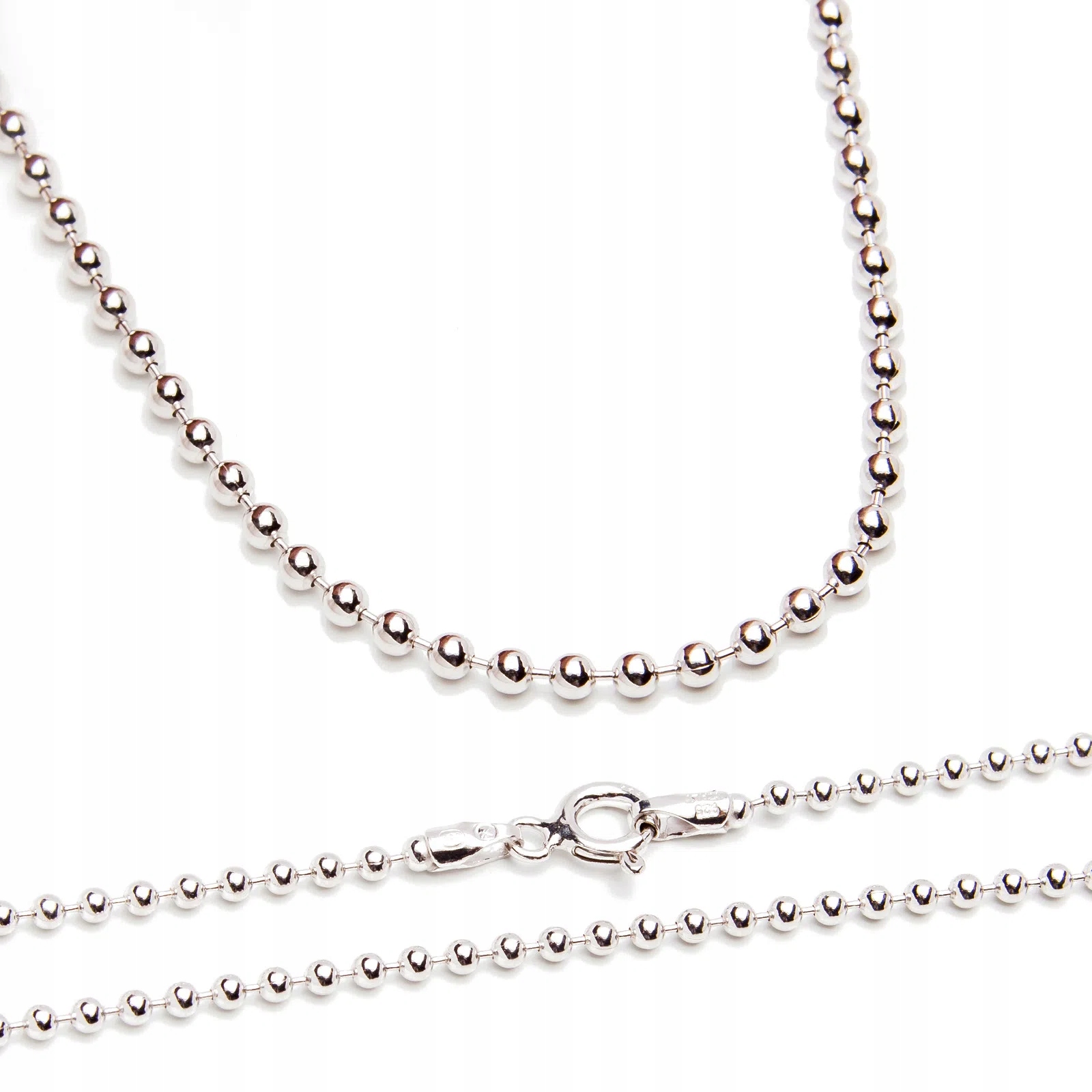 Stříbrný řetízek 925 rhodiované kuličky
