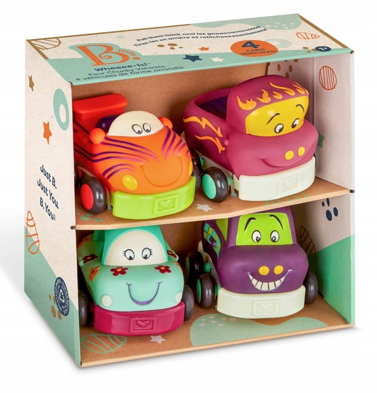 Auta z Napędem Miękkie Auta Zestaw 4 szt. B.toys