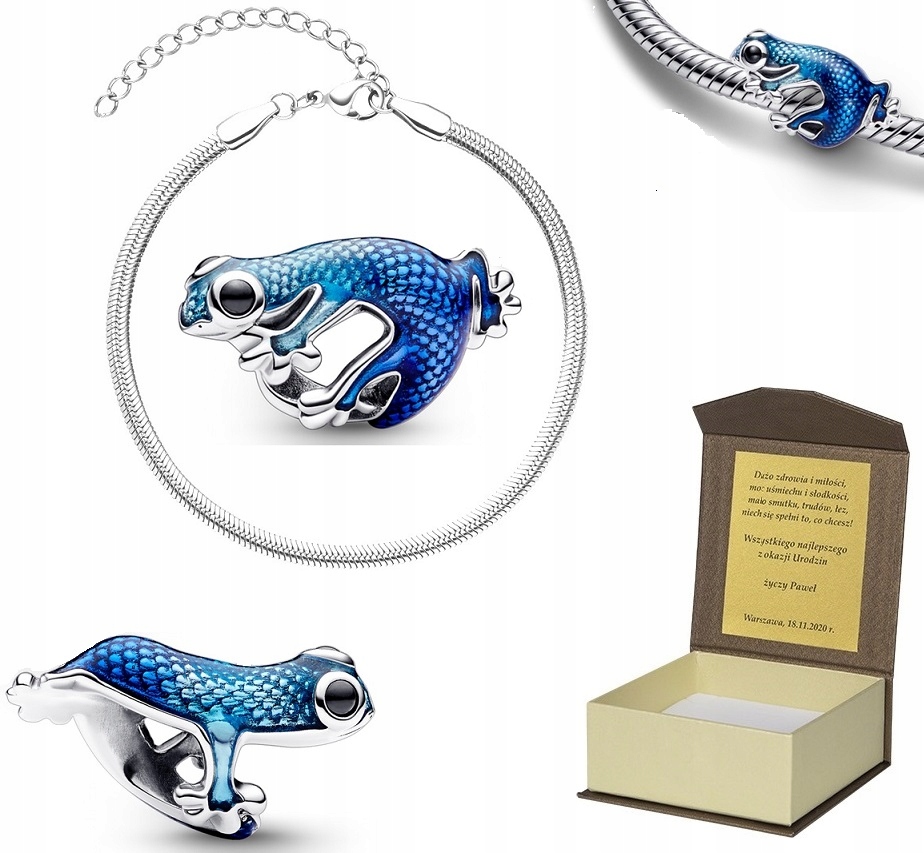 Stříbrný náramek 18-22 cm Charms Gekon BC382