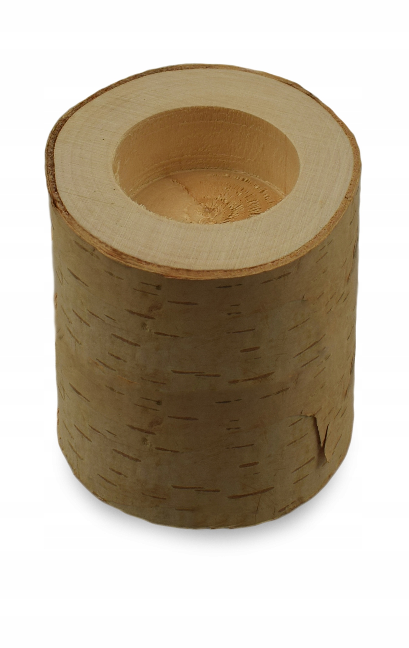 

Świecznik Z Pnia Brzozy Naturalny Drewniany 8 cm