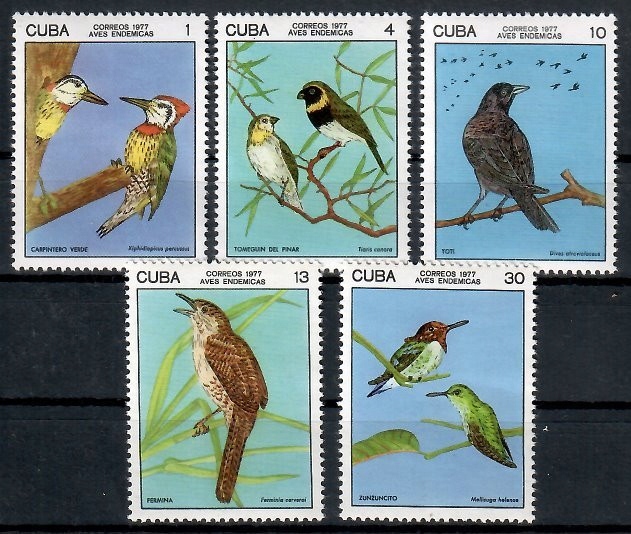 Kuba 1977 Mi 2197-2201 Czyste **