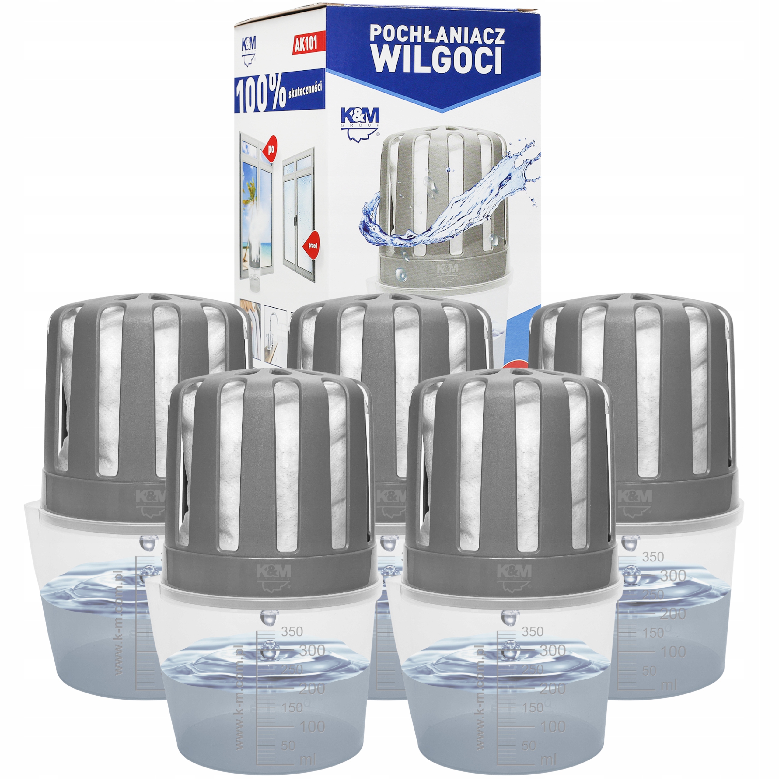 K&m 5x pochłaniacz wilgoci osuszacz powietrza do domu 5x wkład 280g