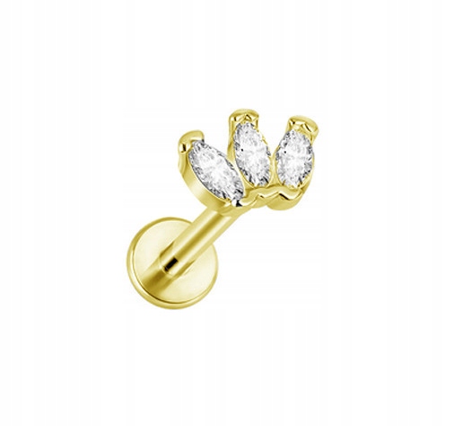 

Labret złoty ozdobny Helix Conch Lobe 1,2/6