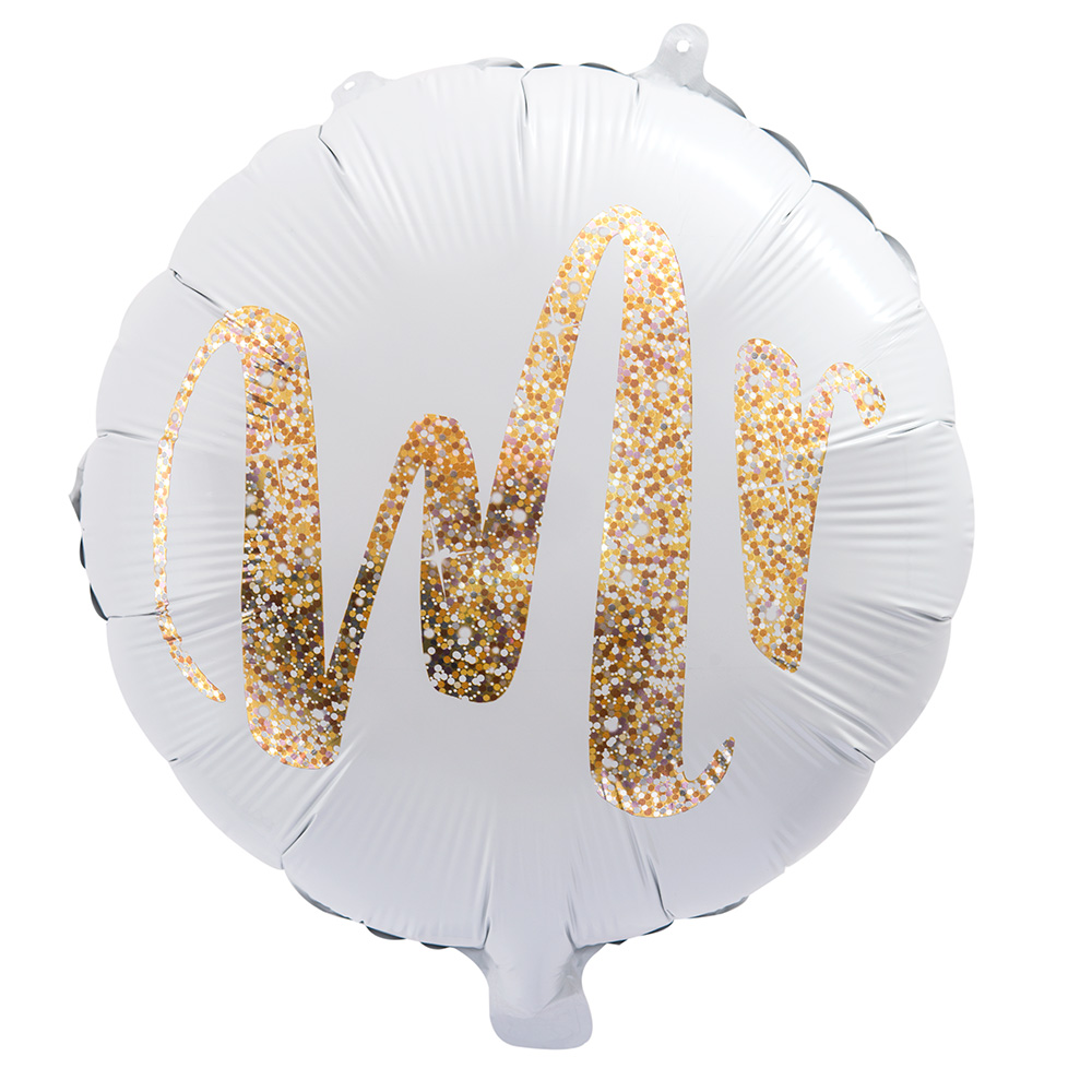 

Balony Foliowe Białe Nadruk Mr Ślub Wesele 45cm