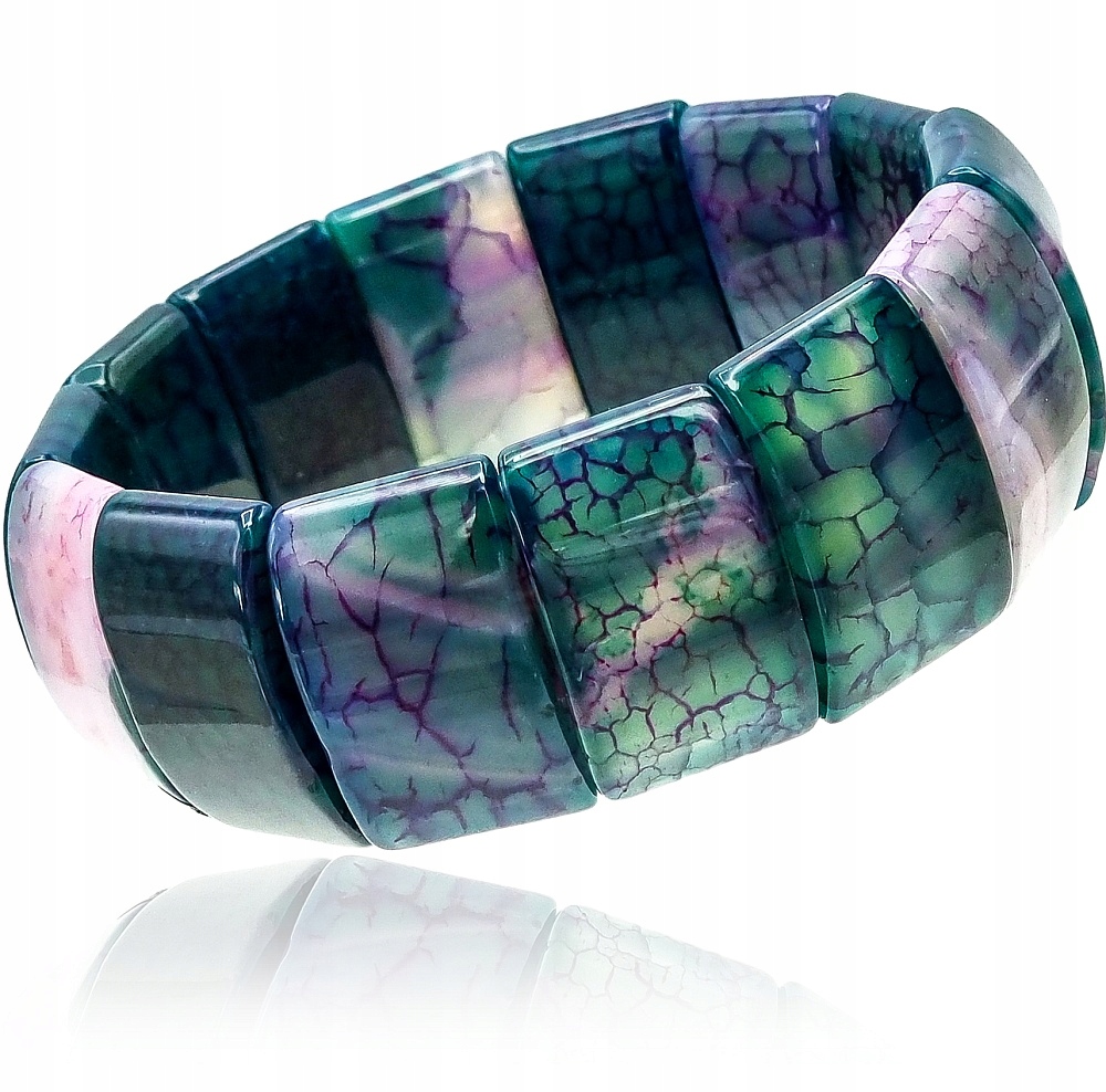 Hadí Achát Unikátní Náramek z Přírodního Kamene