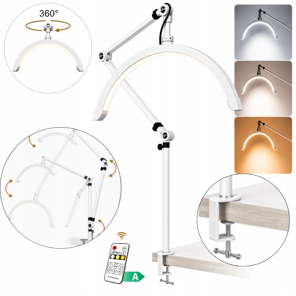 Kosmetická lampa Moon oblouk pro prodlužování řas, bezstínová, šroubovací