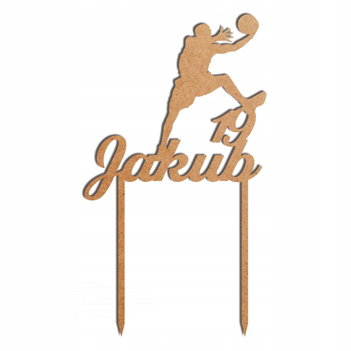 Szary topper koszykówka 3 liczba imię dekoracja