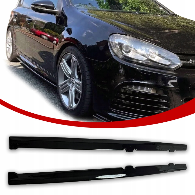 Golf 6R Boční Nástavce Prahů Pro Cestování Boční Spoilery Jednodílné Gloss