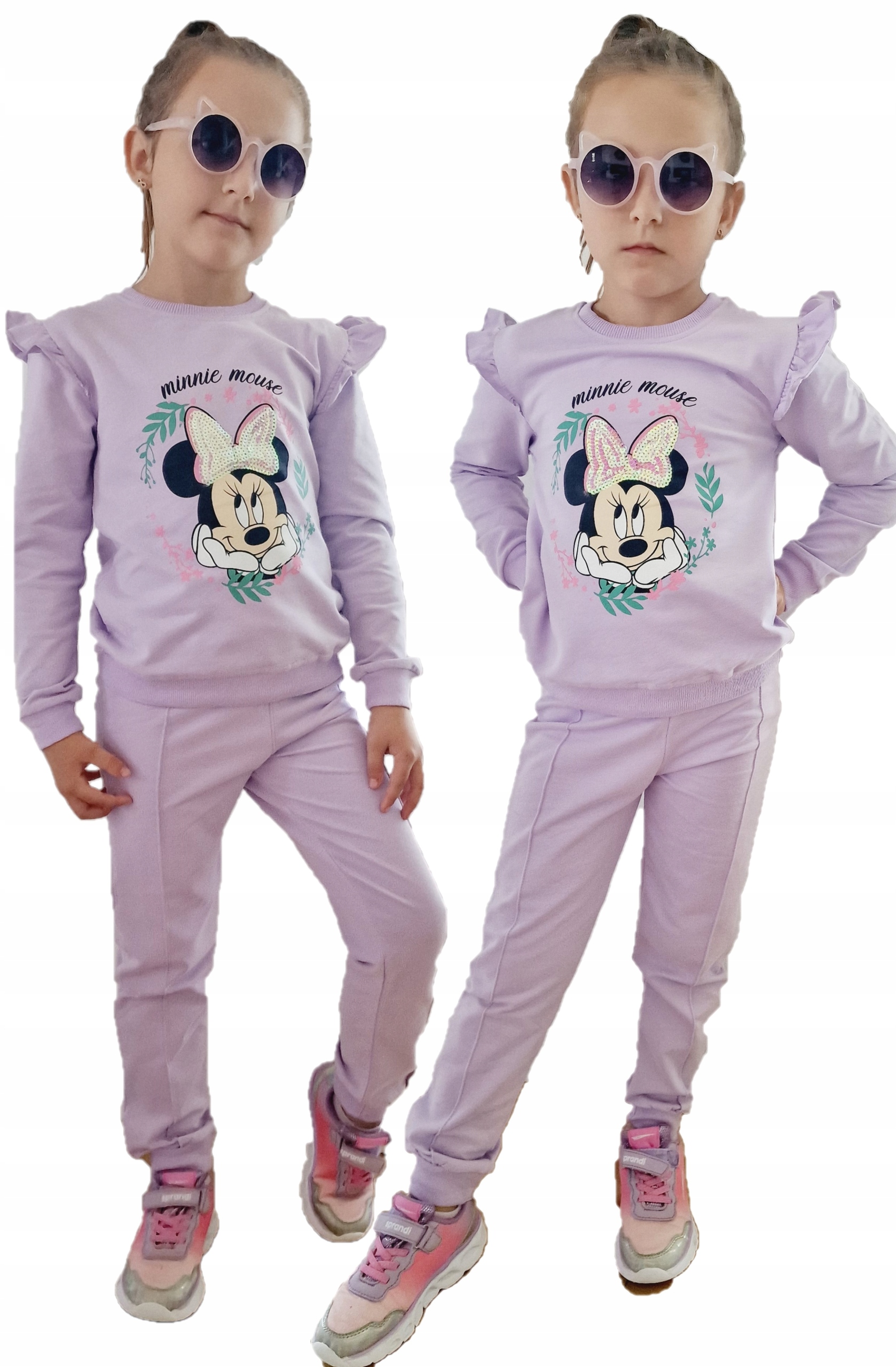 Fioletowy dres 116 Myszka Minnnie cekiny bluza spodnie dresowe dresy Marka Inna marka