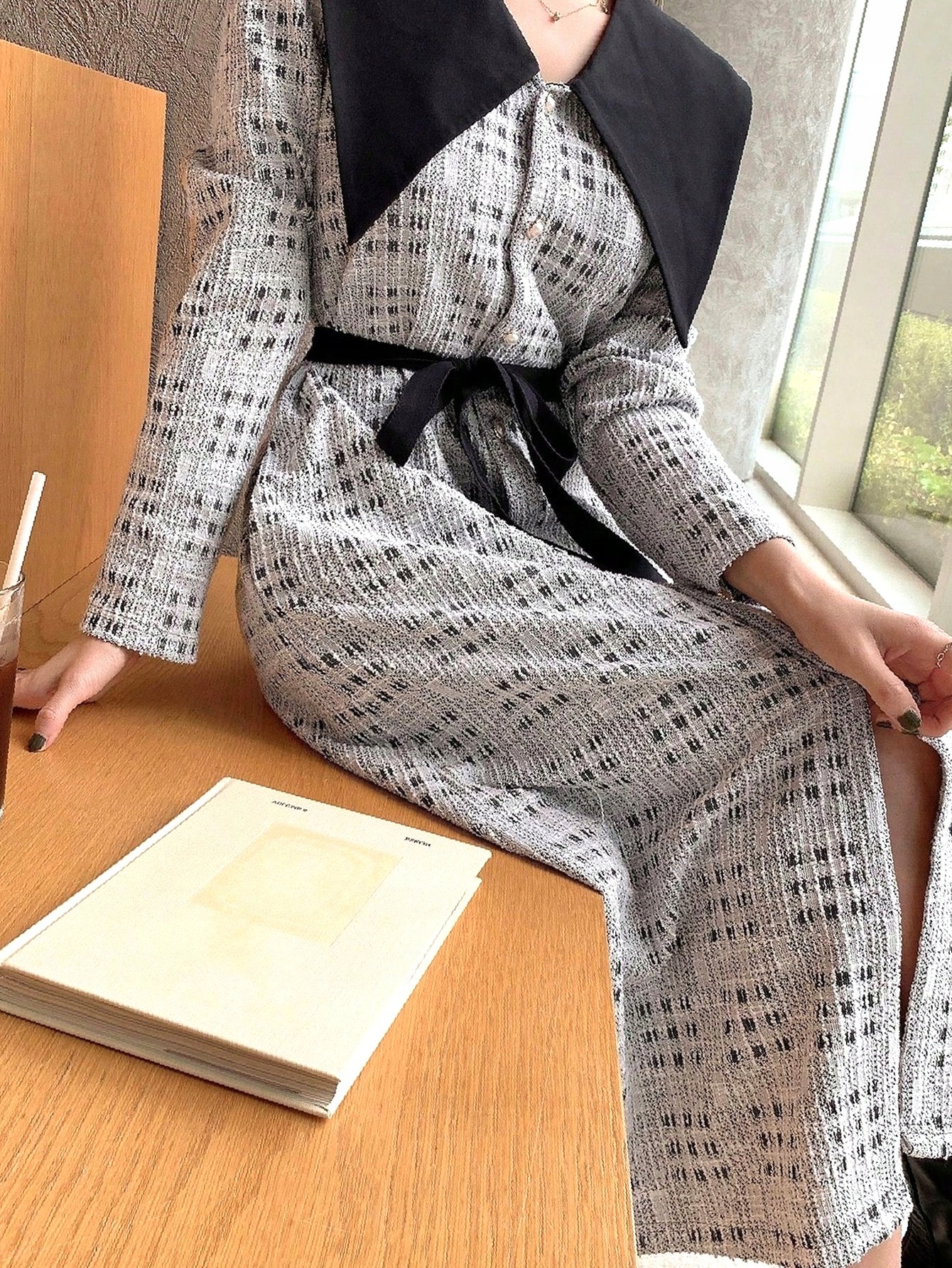 Šaty se zapínáním na Knoflíky Maxi Elegantní s velkým límcem L