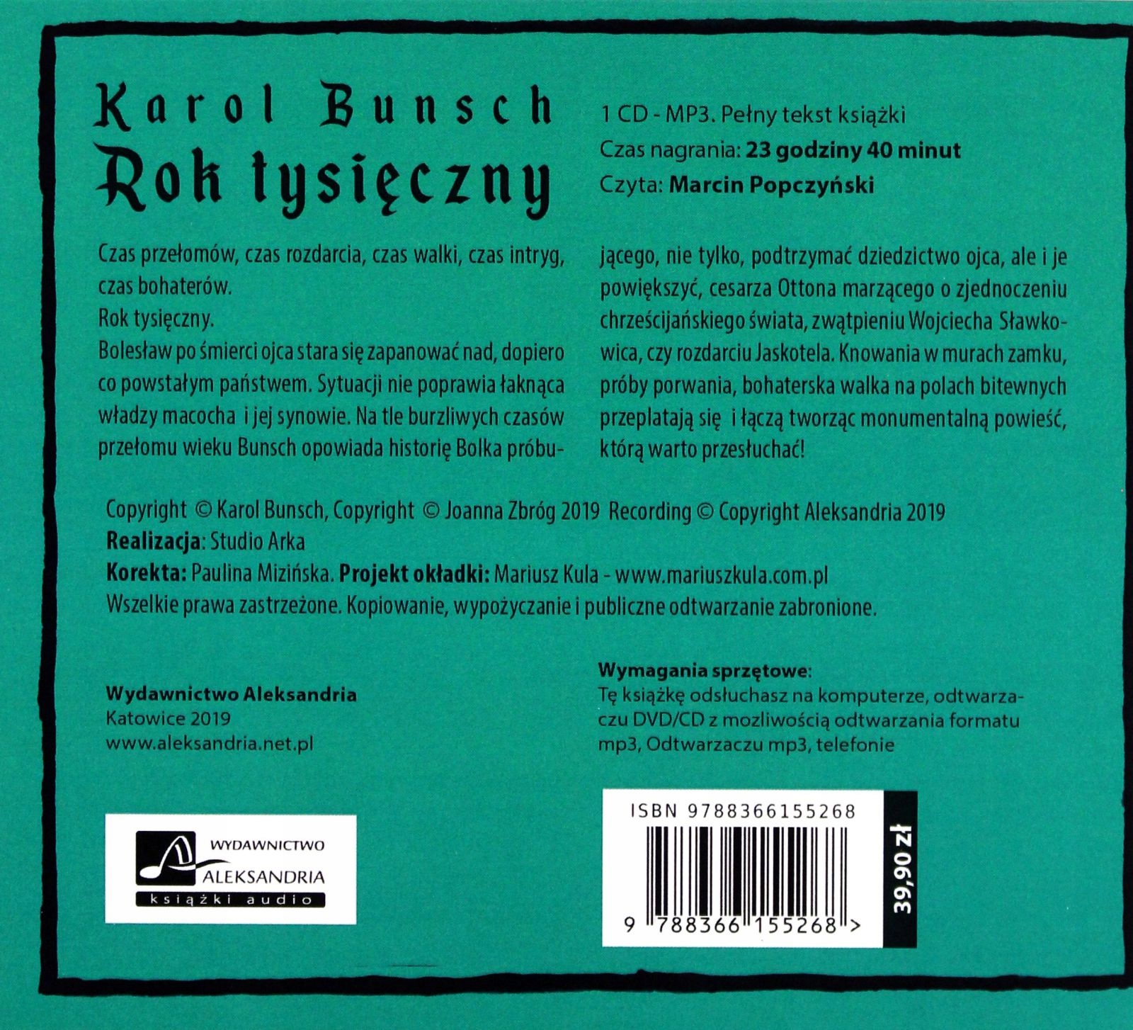ROK TYSIĘCZNY - KAROL BUNSCH [AUDIOBOOK] Stan opakowania oryginalne
