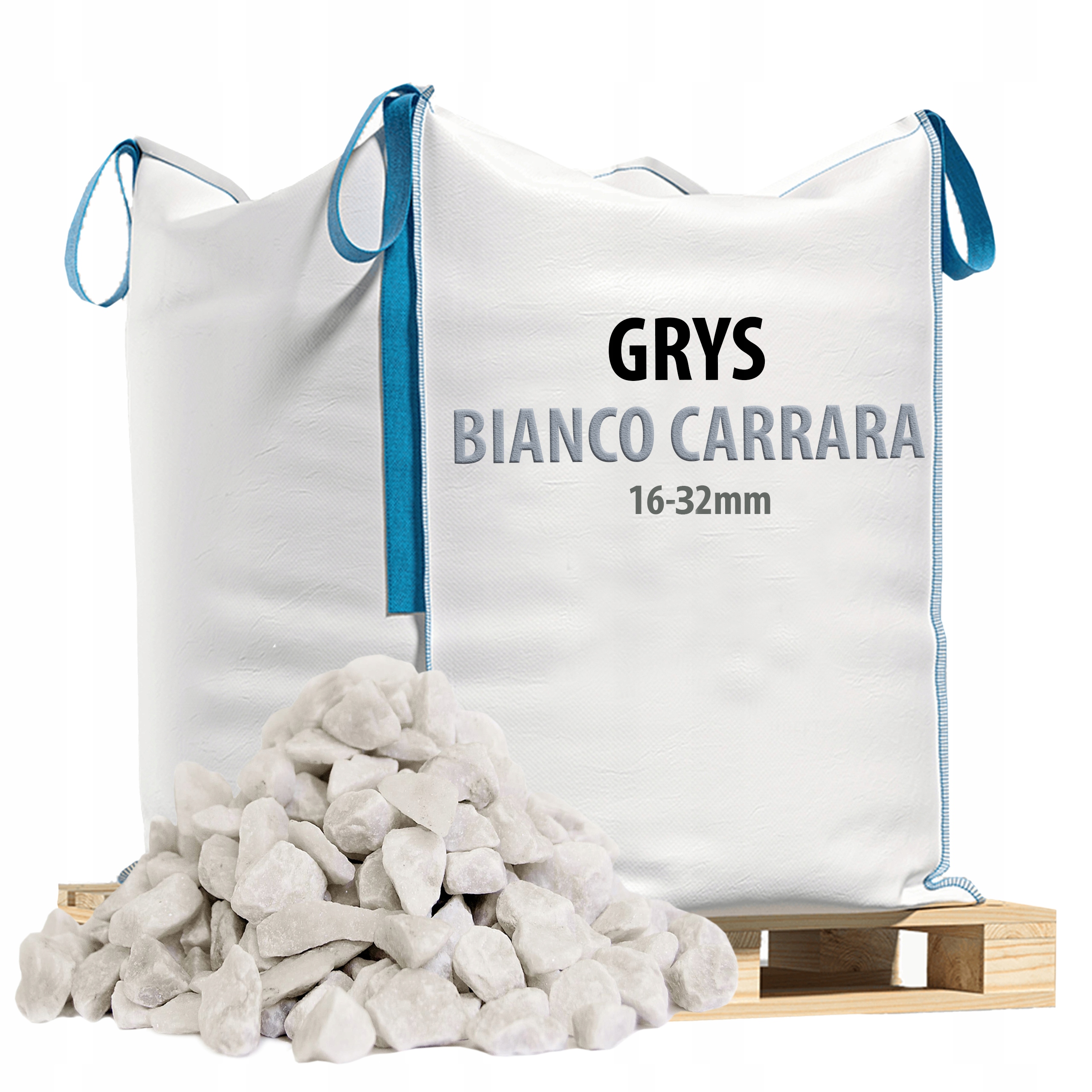 Biały Grys Ozdobny Bianco Kamień 500kg Big Bag