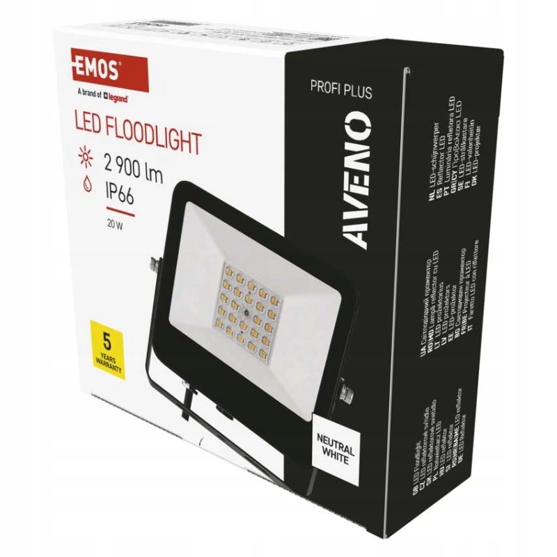 Led reflektor Aveno 20W, černý, neutrální bílá