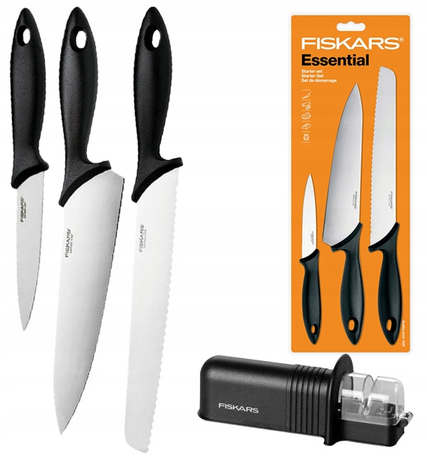 

Fiskars Essential 1023784 Kpl 3 Noży Ostrzałka