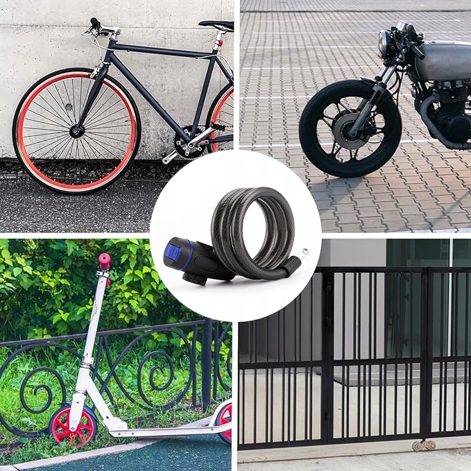 ZAPIĘCIE ROWEROWE BLOKADA DO ROWERU ZABEZPIECZENIE NA KLUCZYK MOCNA LINKA Średnica 11 mm