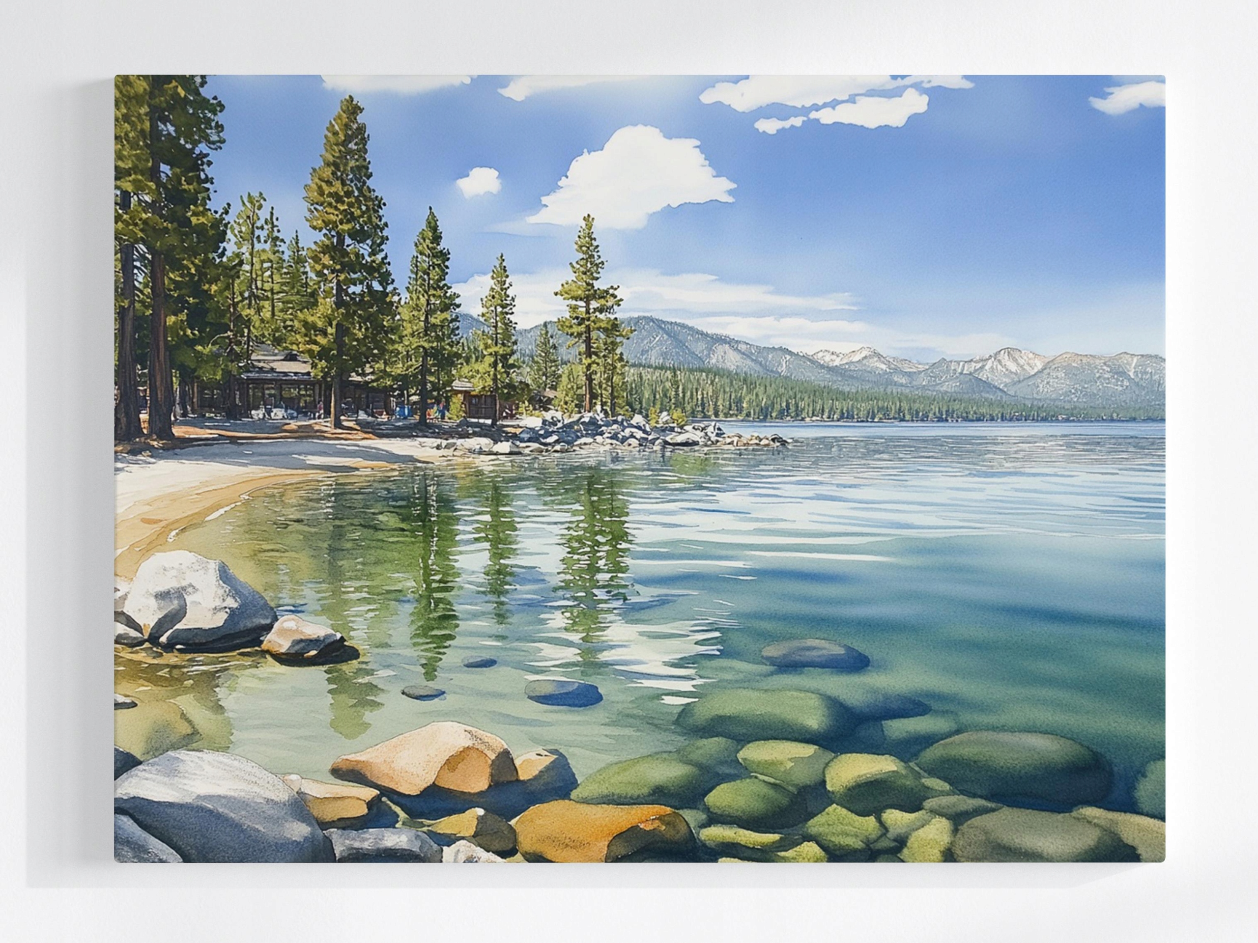 Obraz Na Plátně Canvas Krajina Hory Jezero Tahoe Kalifornie Nevada 100x75