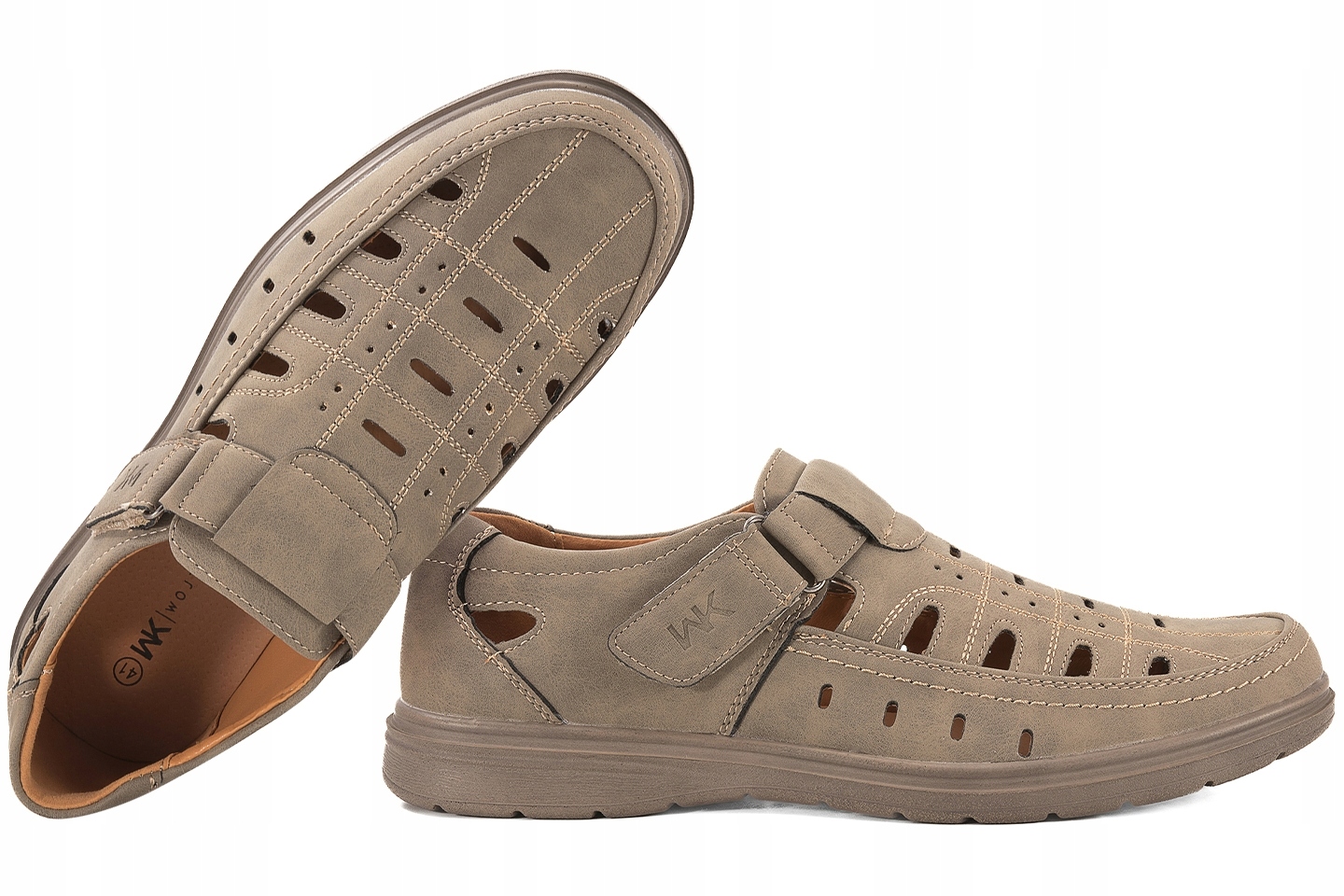 Wojtyłko 8W24374I Mokasyny Ażurowe Półbuty Casual Eko c.beż 41 Beżowy