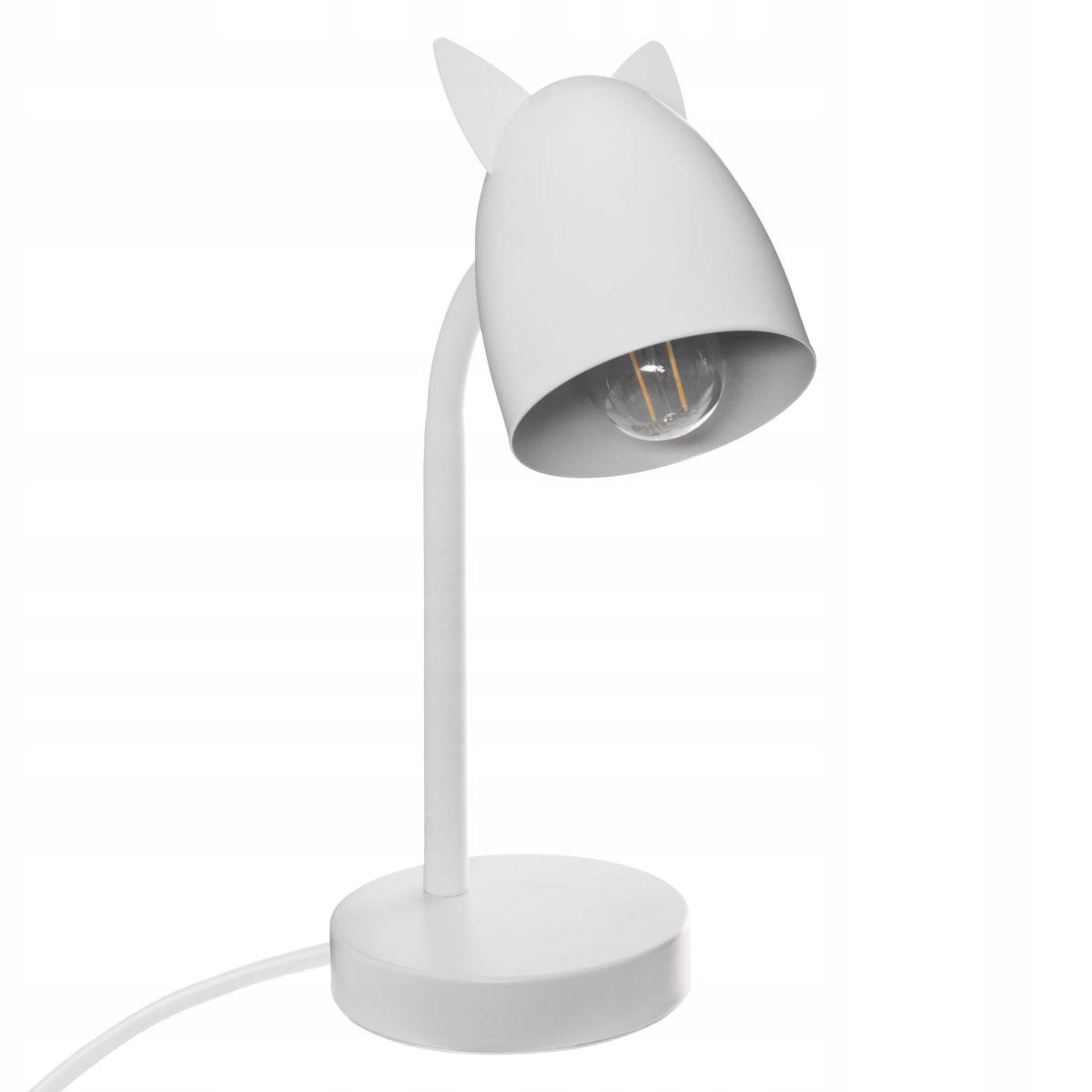 

Lampka na biurko biała lampa z uszami kotek nocna