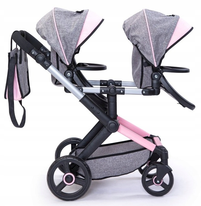 Wózek dla lalki spacerówka Bayer SZARY MOTYLE