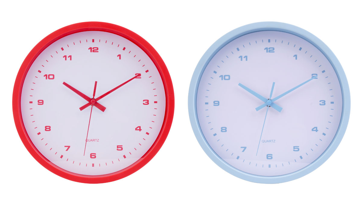 

Okrągły zegar ścienny cichy mechanizm 28cm 2kolory