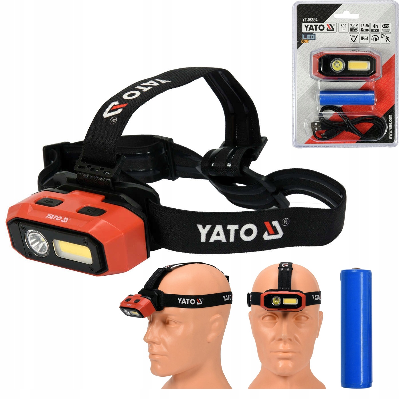 

Yato Latarka Czołowa Cob Led Czujnik Ruchu 800lm