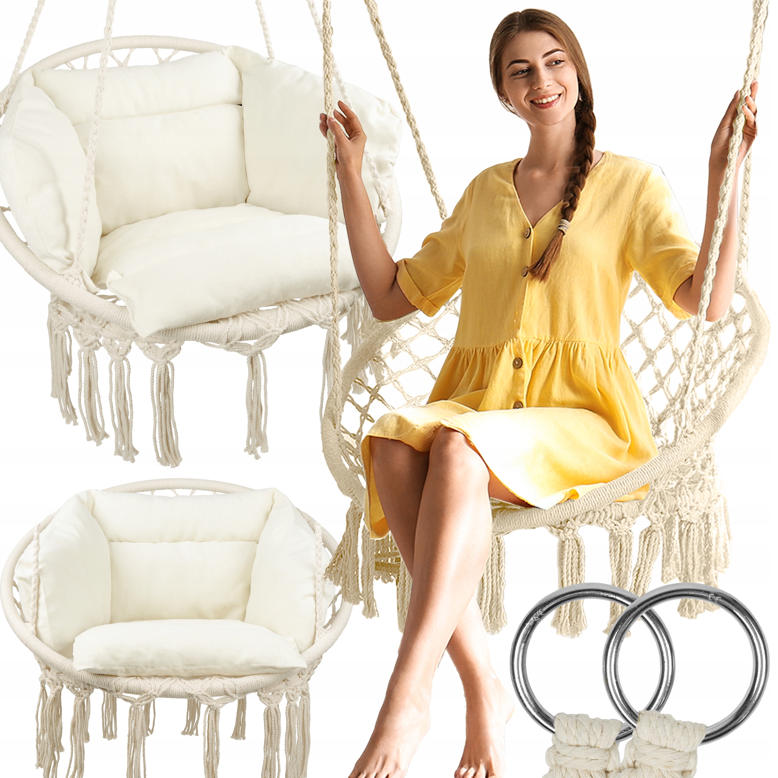 Zahradní Houpačka Závěsné Křeslo Čapí Hnízdo S Polštářem Pro Zahradu Domu