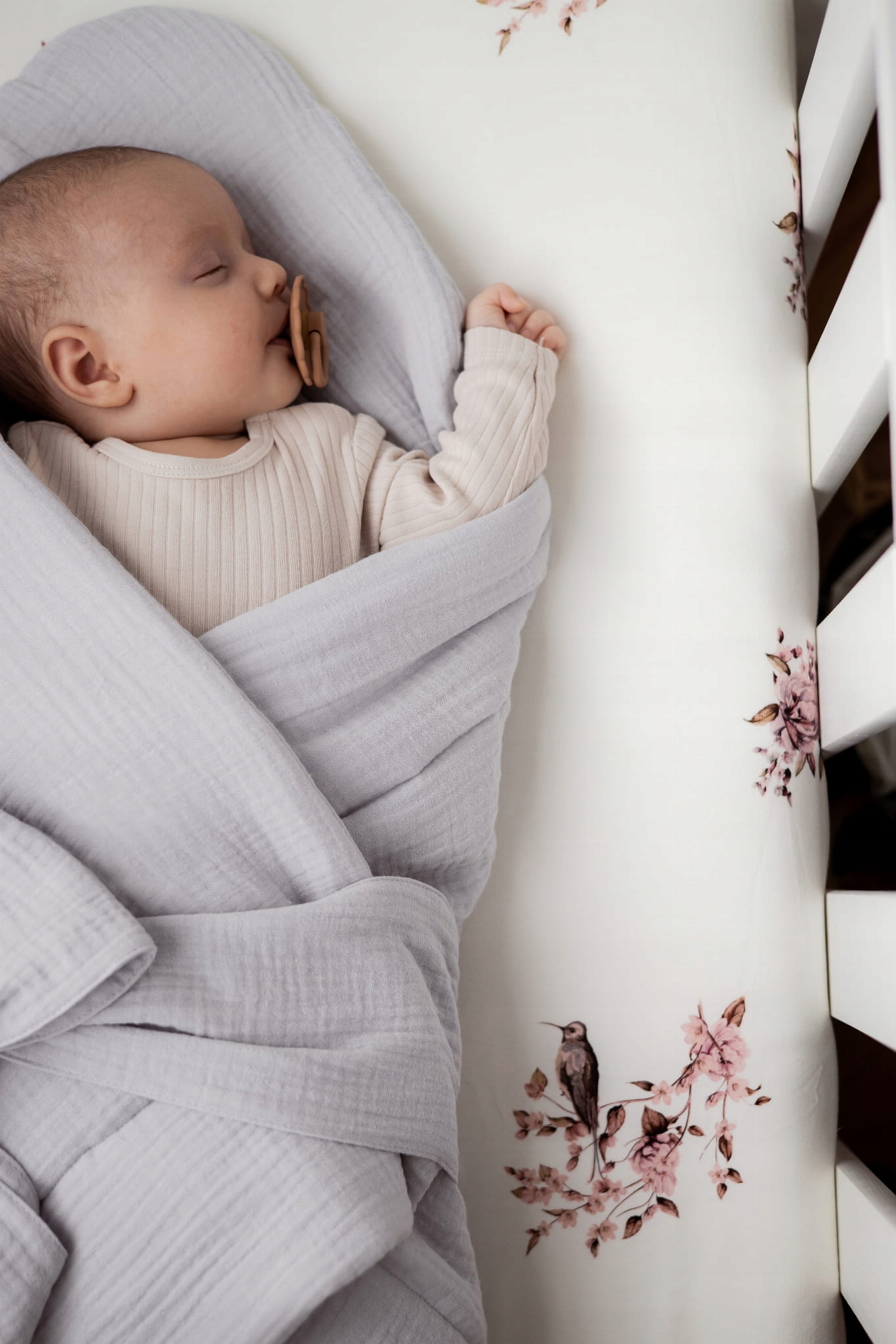 Rożek Niemowlęcy Muślinowy dla Dzieci Dziecięcy Becik - ROSE/RÓŻOWY Rodzaj rożek