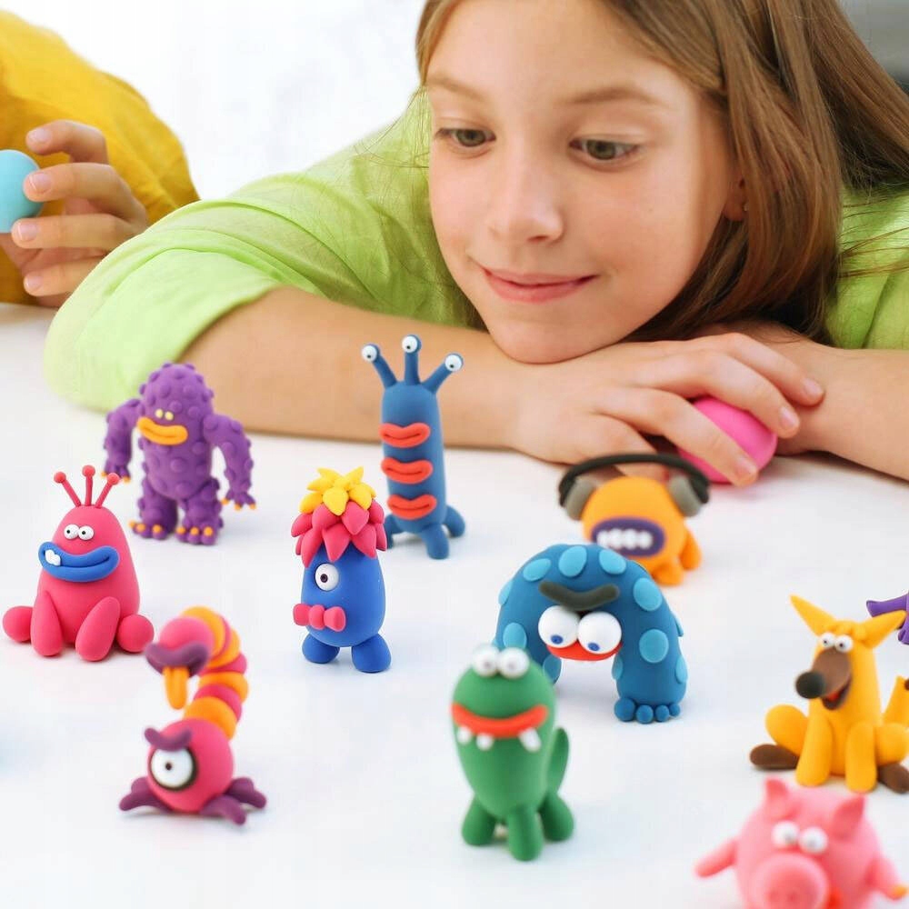 MAGICZNA PLASTELINA MASA PLASTYCZNA PIANKOLINA 24 sztuk +Nożyk Marka inna