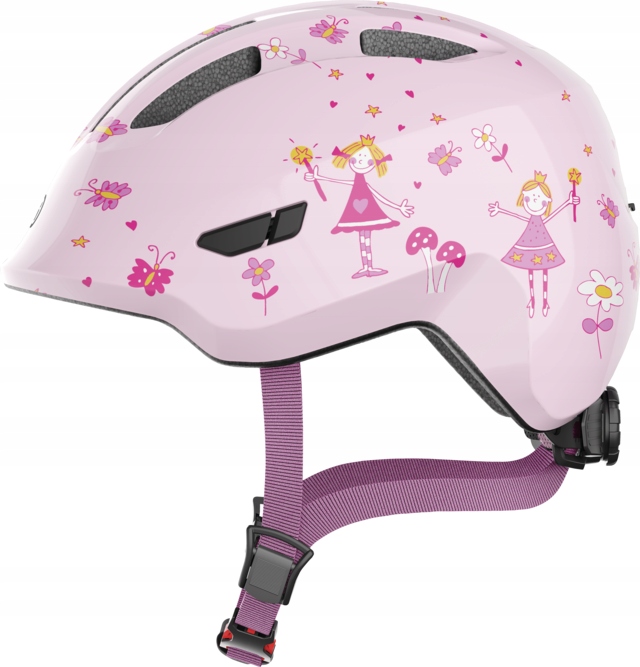 Kask rowerowy ABUS Smiley 3.0 LED Princess różowy dla dzieci
