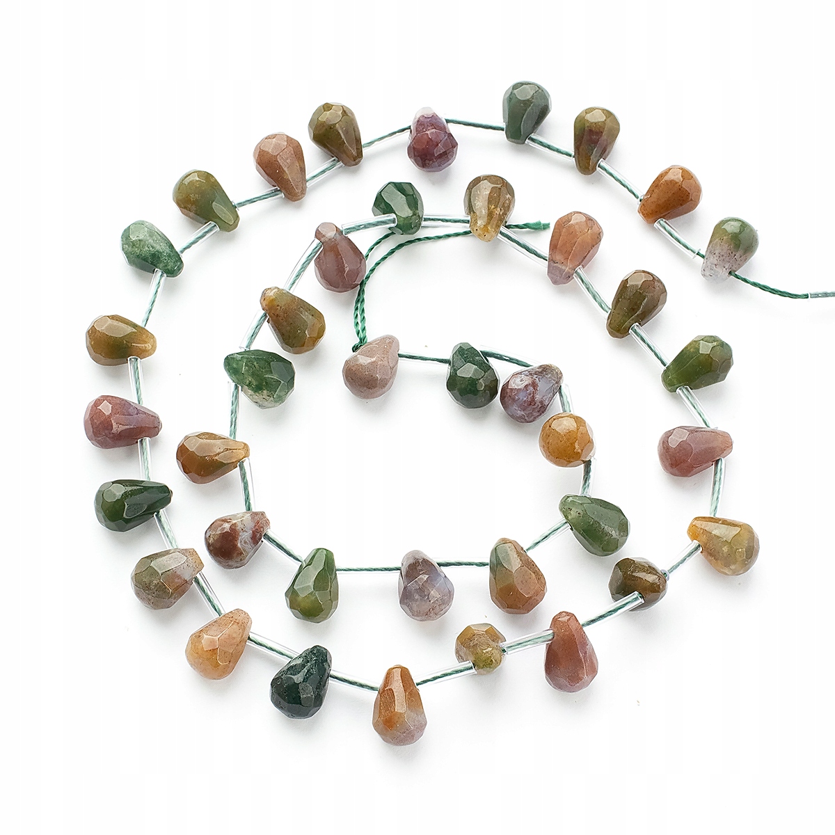 Korálky Přírodní Achát Indický, Kapka, Fazetovaný, 9x6mm, 38ks/nit