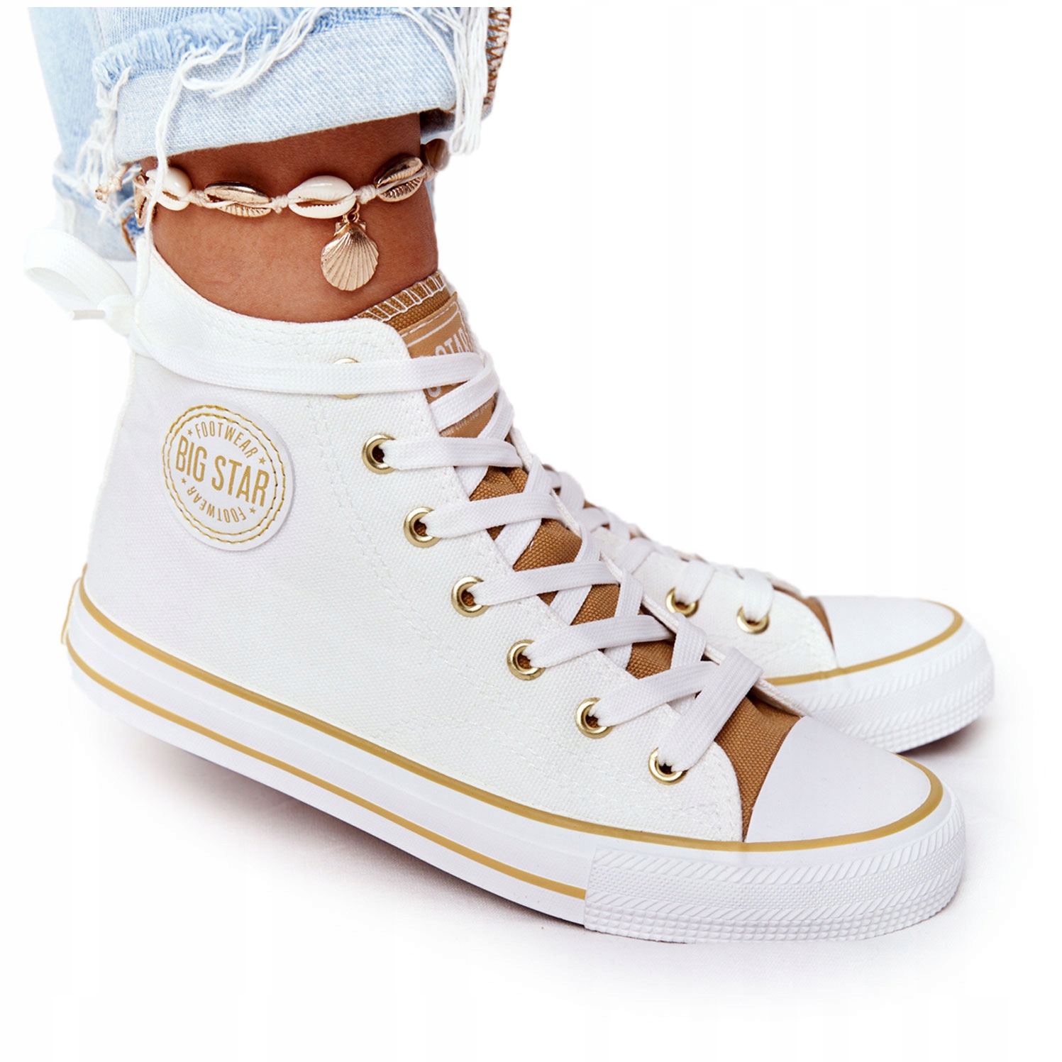 

Damskie Wysokie Trampki Big Star HH274450 Białe 39