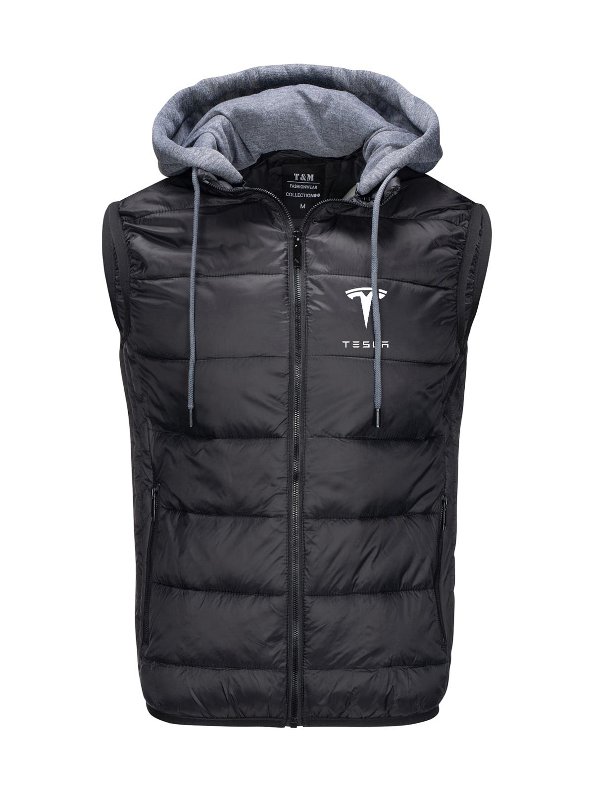Pánská Vesta S Bunda Bez Rukávů Tesla, Černá, Prošívaná, Velikost L