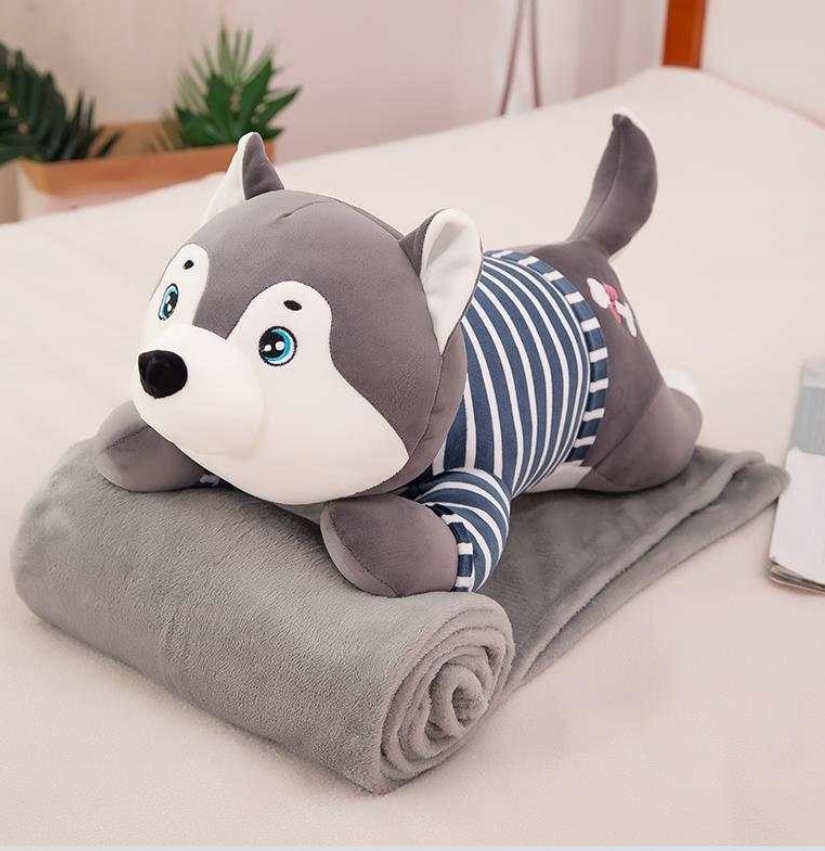 

Poduszka Z Kocem 2w1 maskotka Przytulanka Husky