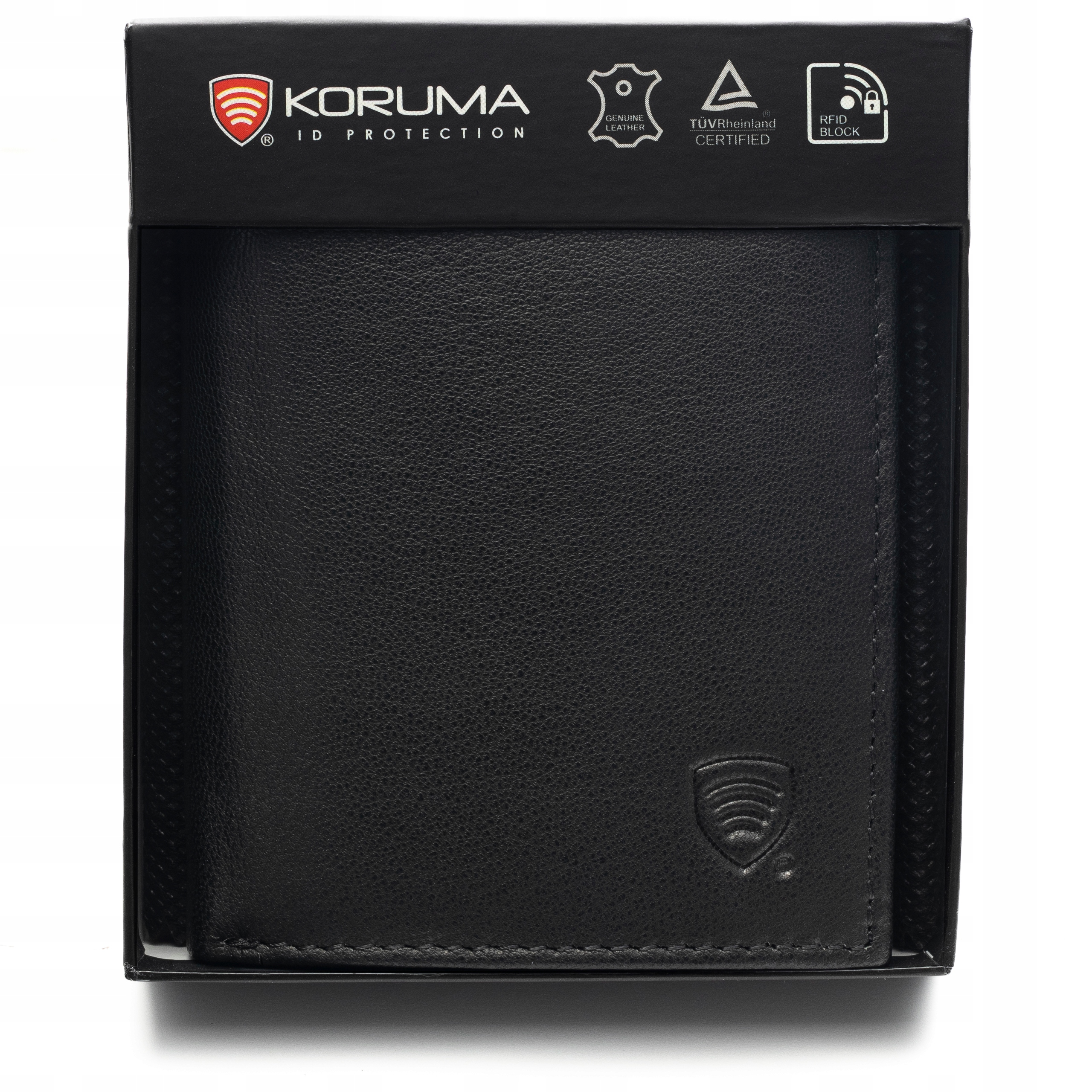 

Koruma Mały Portfel Męski Rfid Skórzany Czarny