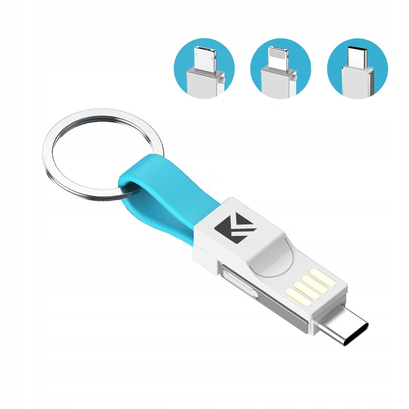 

Brelok kabel micro Usb ,typ c,lightning 3w1