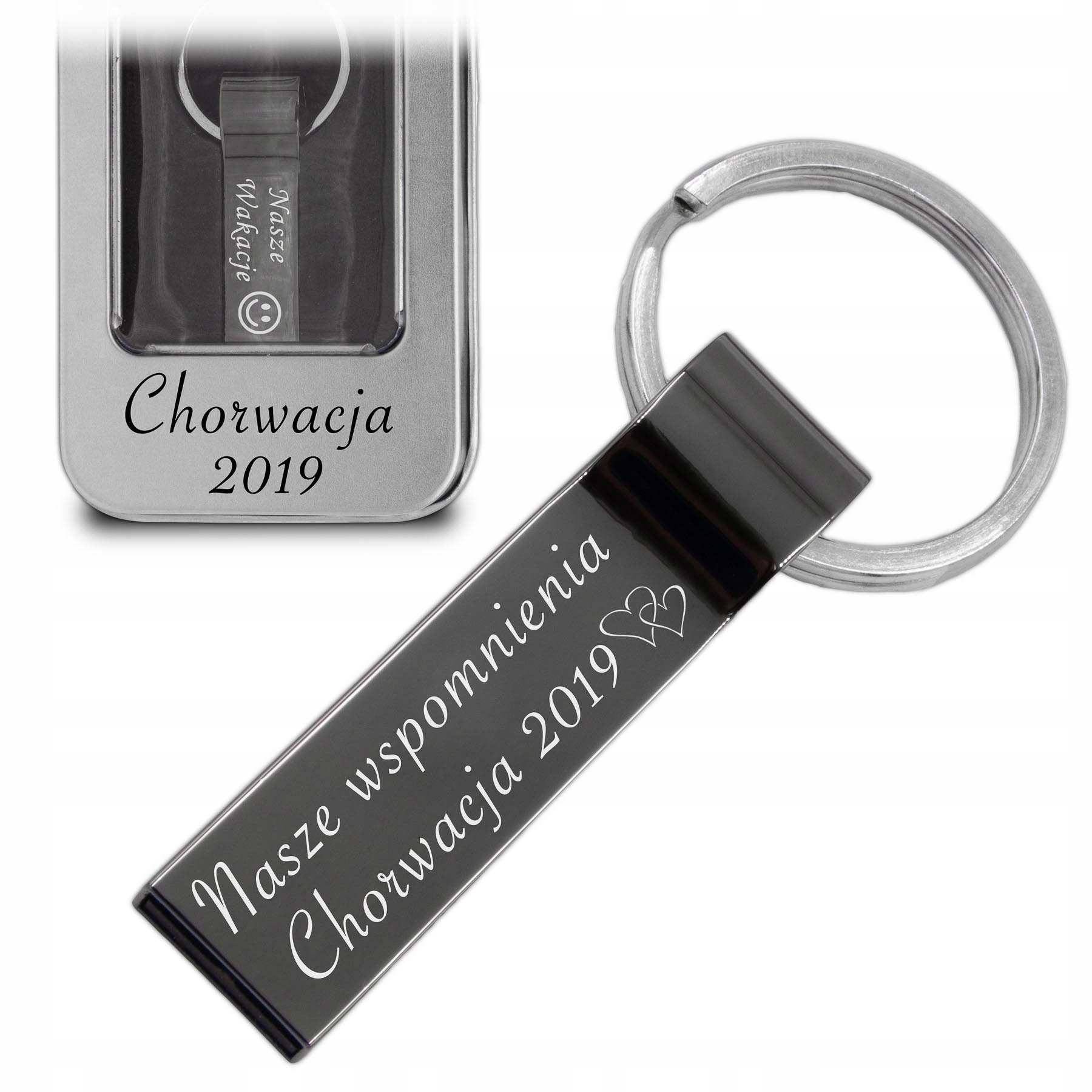 

Pendrive Usb 32GB Czarny Brelok z Grawerem