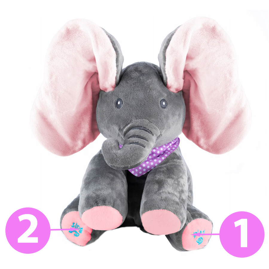 MASKOTKA GRAJĄCA SŁONIK ŚPIEWAJĄCY INTERAKTYWNY SŁOŃ A KUKU RUSZA USZAMI Płeć chłopcy dziewczynki