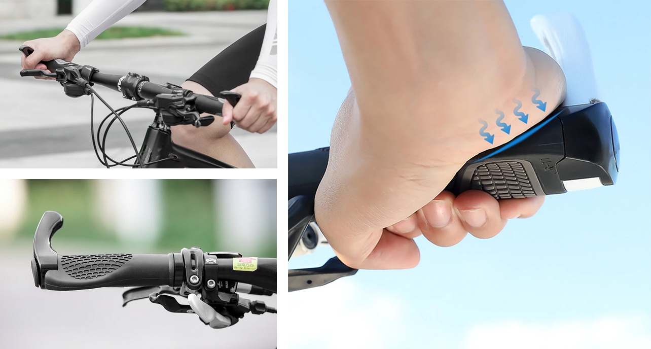 CHWYTY NA ROWER ROGI GRIPY ROWEROWE RĄCZKI GUMOWE Kolor dominujący czarny