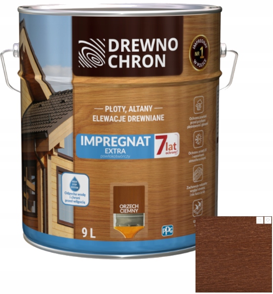 Drewnochron Impregnat Extra Powłokotwórczy Orzech Ciemny 9L