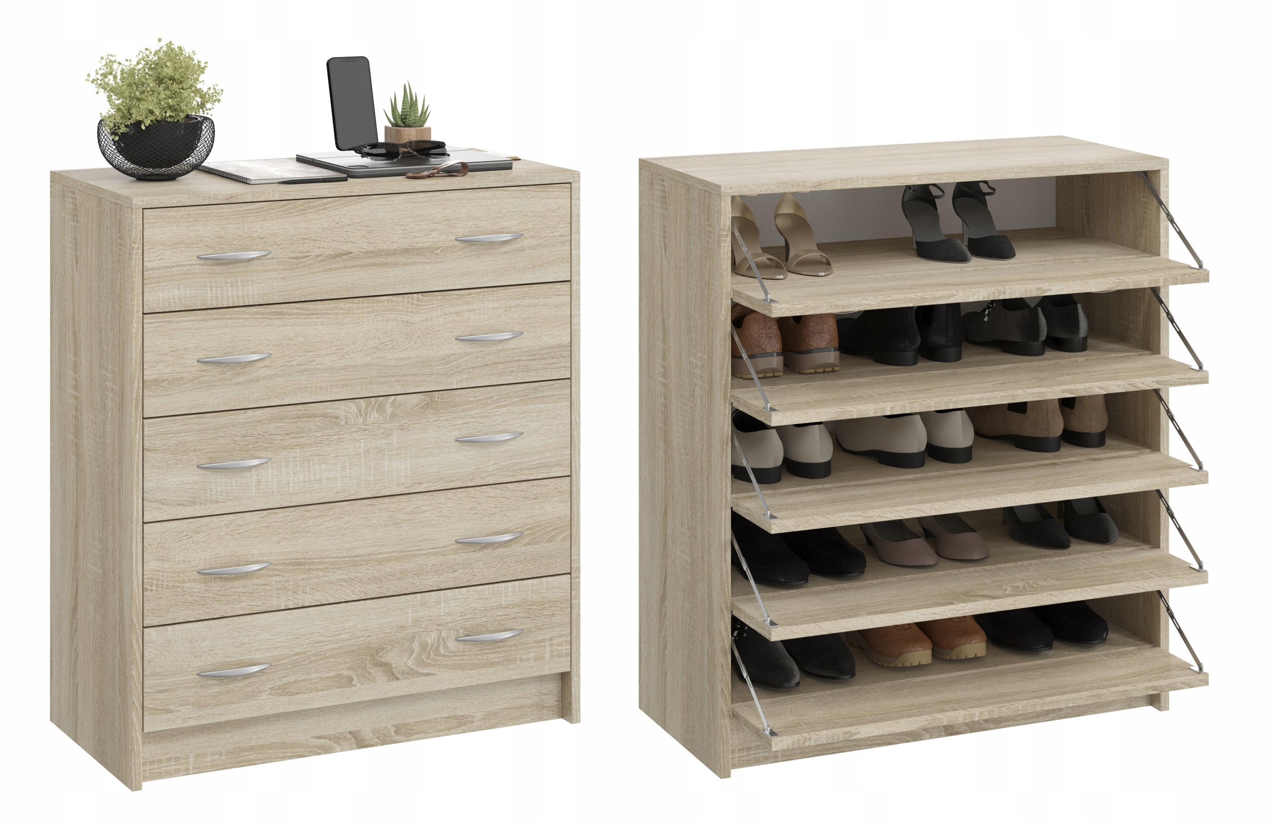 ШКАФ ДЛЯ ОБУВИ, КОМОД 5K OAK SONOMA