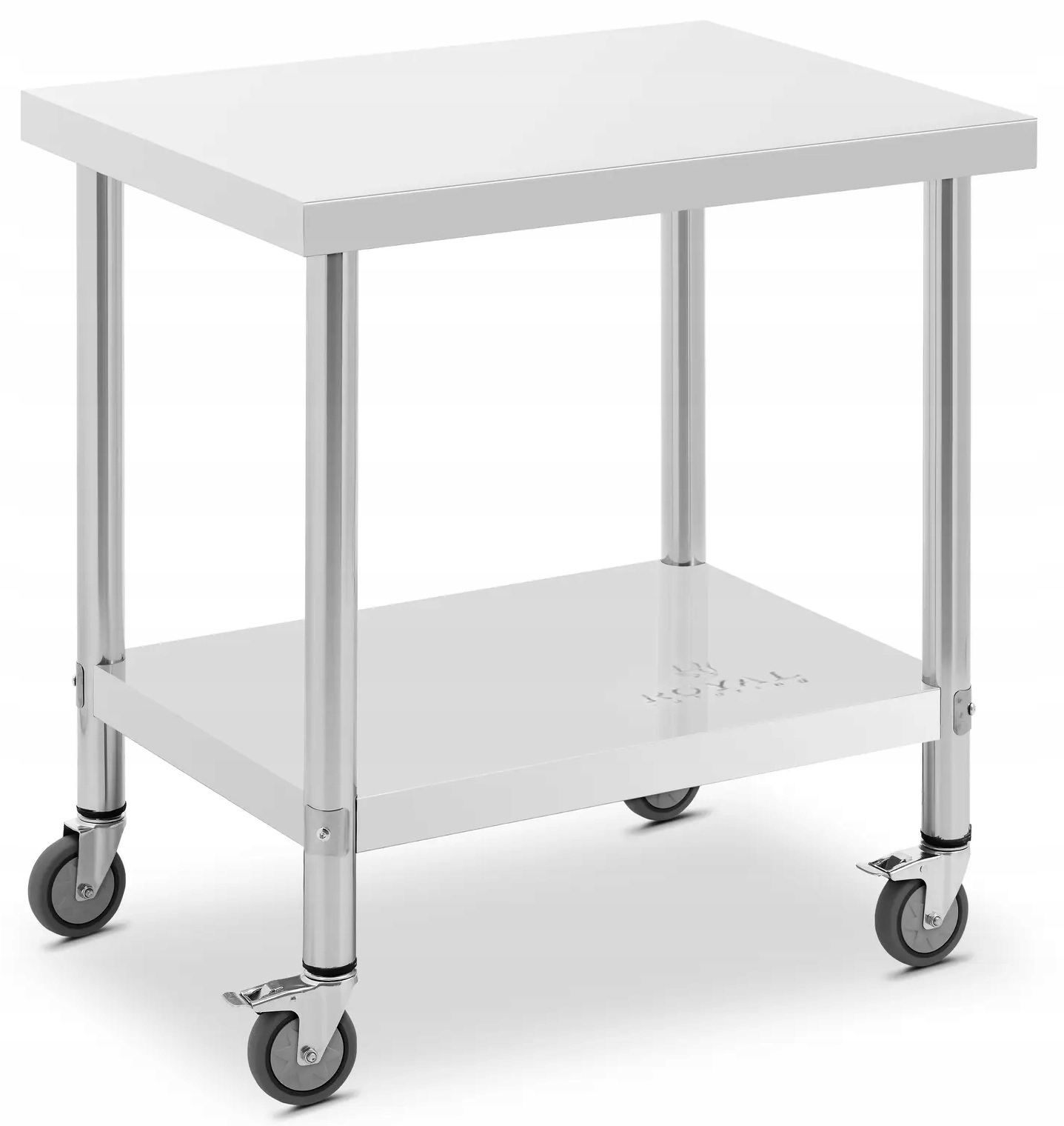 Stůl z nerezové oceli na kolečkách 60 x 80 cm Royal Catering RCAT-80/60-W