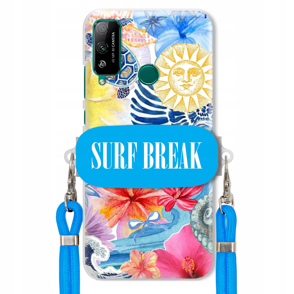 Puzdro pre Huawei Honor Play 4T Modré vodítko držiak Surf Break Lata