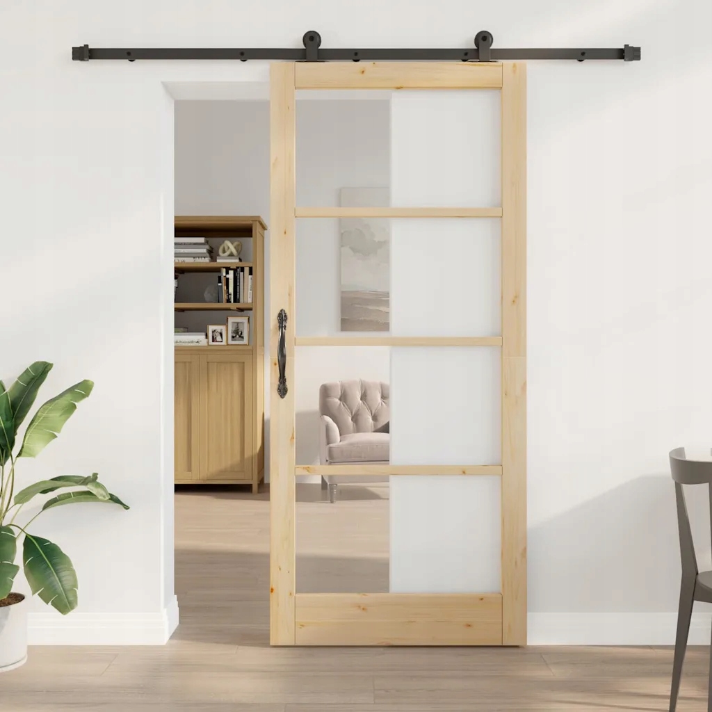 vidaXL Posuvné dveře Orkdal Přirozená a černá 93 x 211 cm