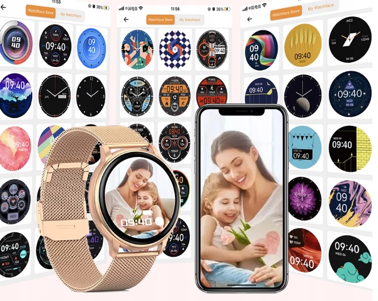 ELEGANCKI SMARTWATCH DAMSKI ROZMOWY POLSKIE MENU ZEGAREK DLA KOBIETY 2PASKI Rodzaj smartwatch
