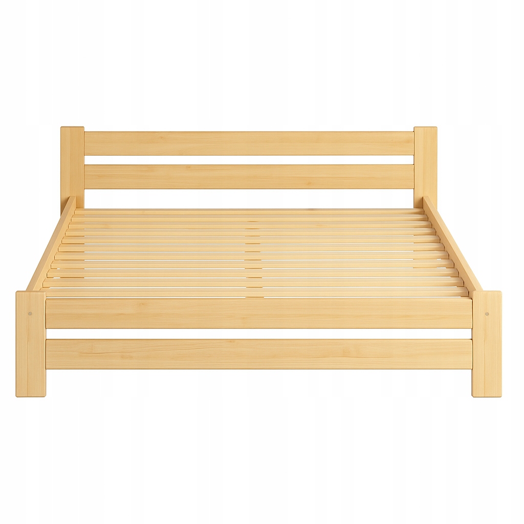 Borovicová postel 120 x 200 cm Dřevěná vysoká konstrukce 68 cm Bezsučná 1 Kl rošt