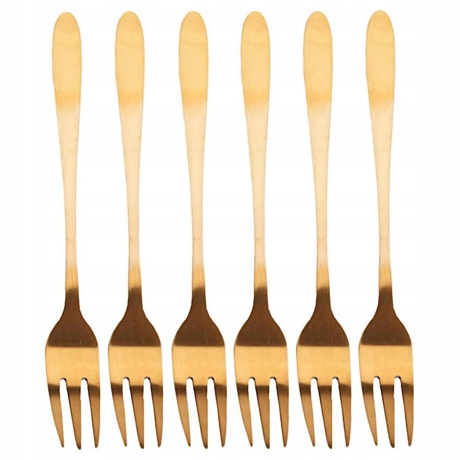 

Widelczyki Deserowe Złote małe komplet 6szt