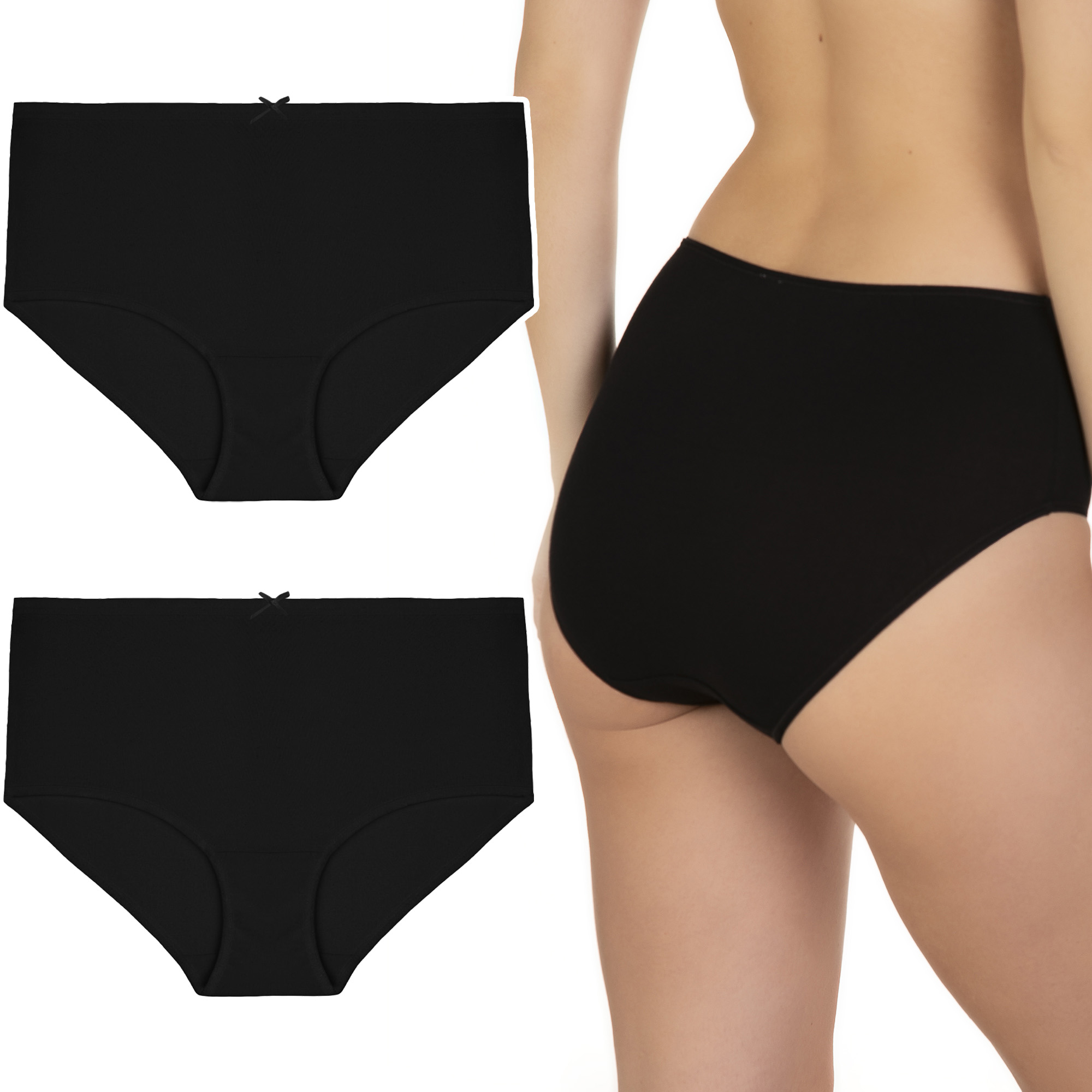 x2 Kalhotky dámské Lama 400MD bavlněné kalhotky s vysokým pasem XXL