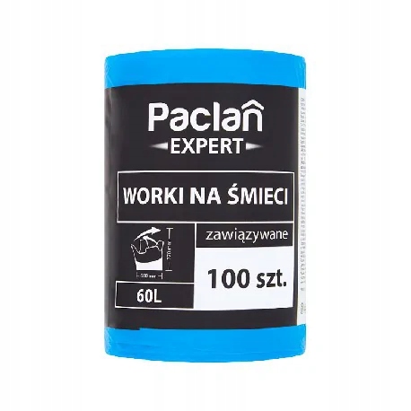 

Worki na śmieci wiązane Paclan Expert 60L 100 Szt